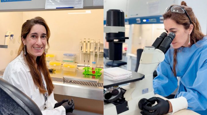 Luciana Balboa en su laboratorio del INBIRS. Foto: gentileza investigadora