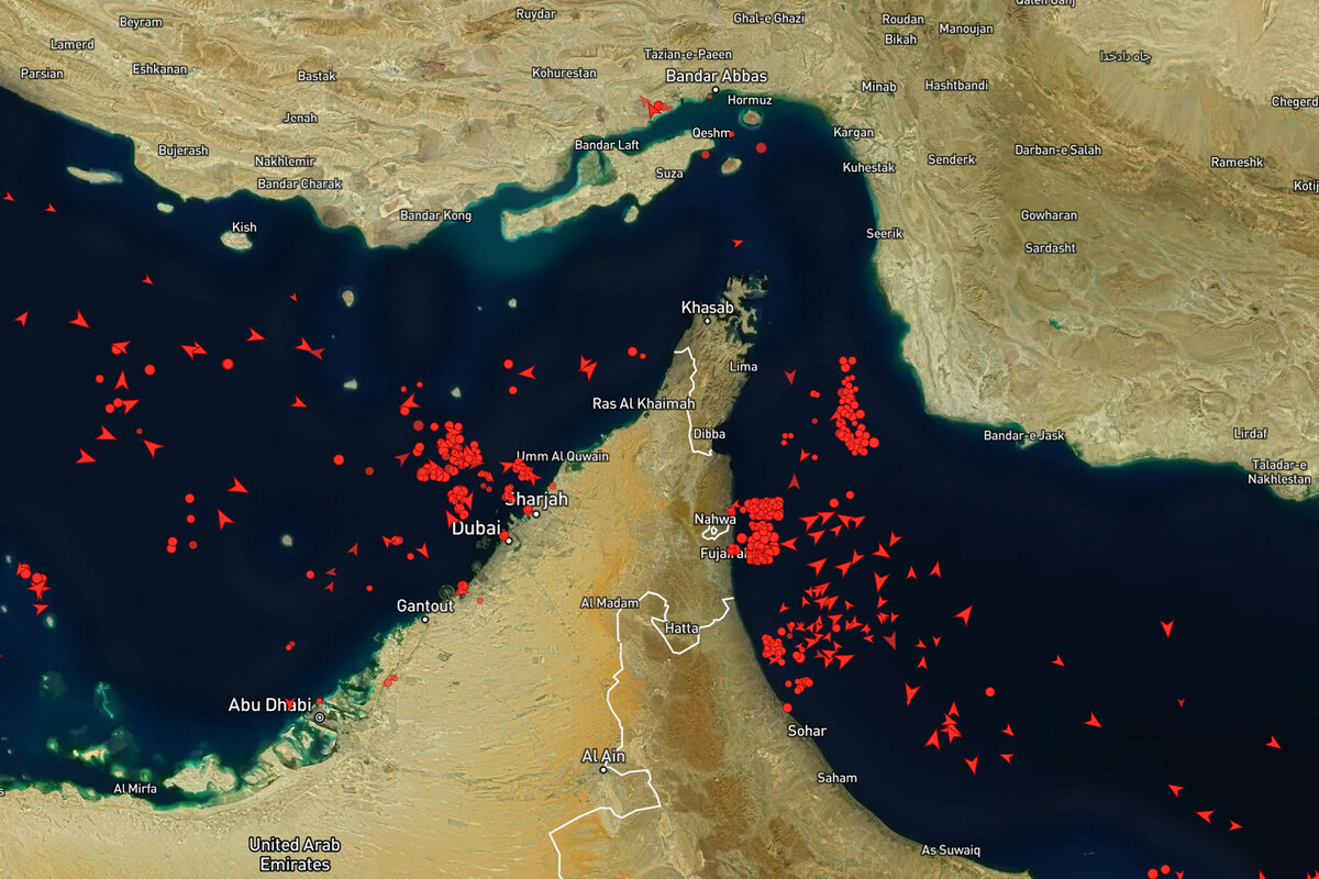Mapa resume el cuello de botella en el estrecho de Ormuz