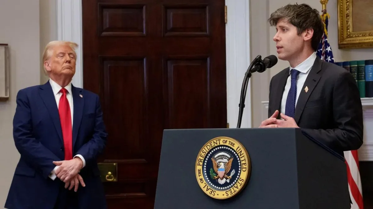 Sam Altman (Ceo de Open AI) junto a Donald Trump en la Casa Blanca.