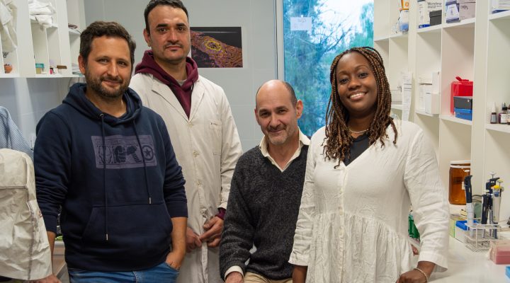 Sergio Benítez, Emanuel Peralta, Cristian Acosta y Yanaysis Stable García, parte del equipo que trabajó en el estudio.