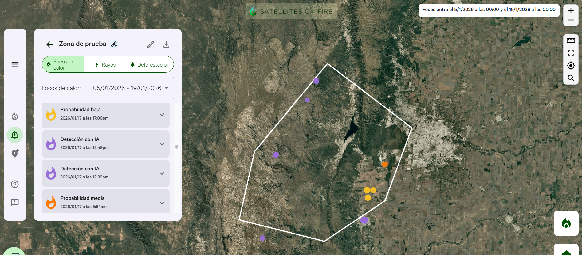 Así se ven las alertas en la aplicación